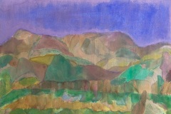 Evening Near Hansen Dam (gouache on illustration board)