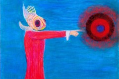 Fish Mage Commentary (gouache and pastel on watercolor board)