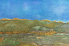 View Near San Gabriel Foothills (gouache on illustration board)