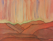 Melting Hills (gouache on watercolor board)
