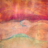 Above Hidden Hills On Fire (gouache on watercolor board)