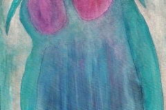 Sad Raptor (acrylic,ink, pastel and graphite on canvas)