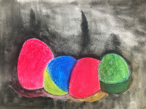 Still Life with Spirit (gouache and oil pastel on paper)